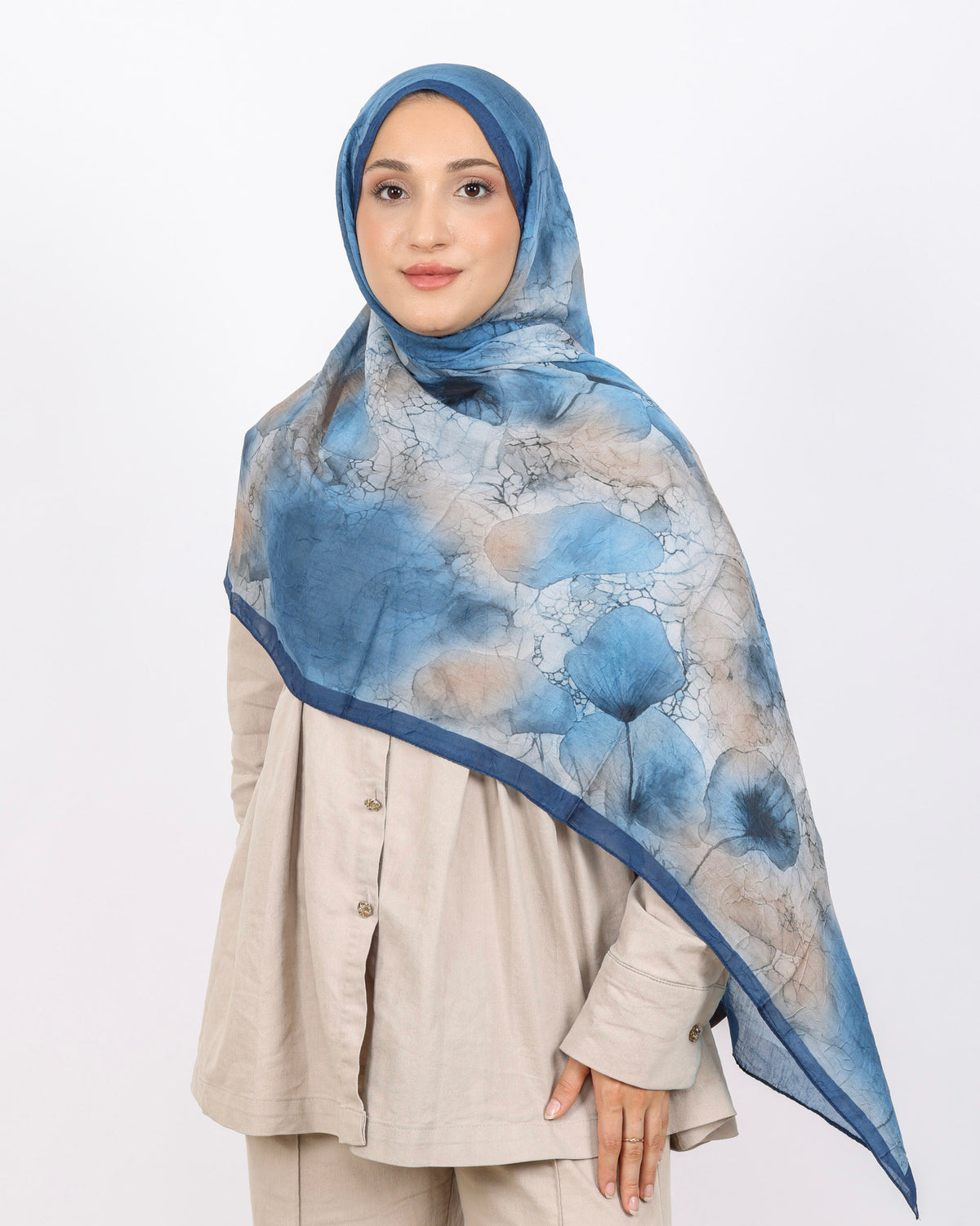 Soft Bambu Kraş Şal D043 Koyu Mavi