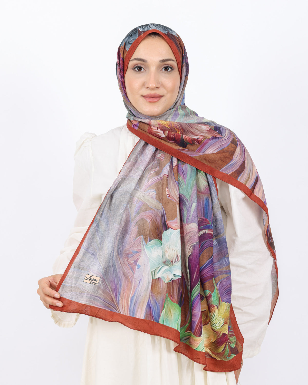 Soft Bambu Kraş Şal D055 Kiremit