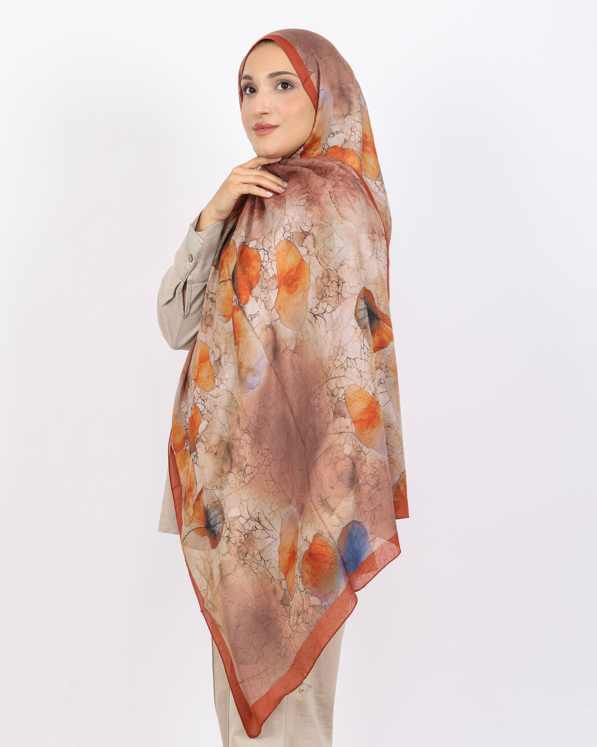 Soft Bambu Kraş Şal D043 Kiremit