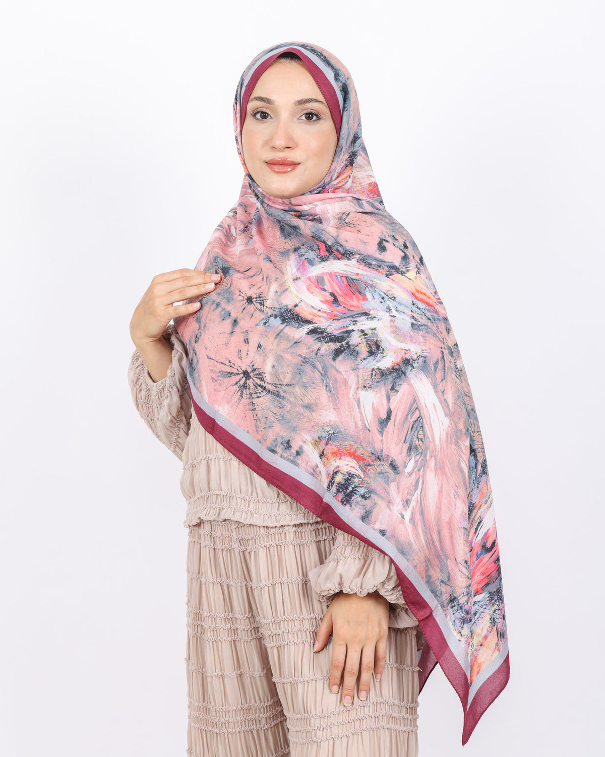 Soft Bambu Kraş Şal D049 Mürdüm