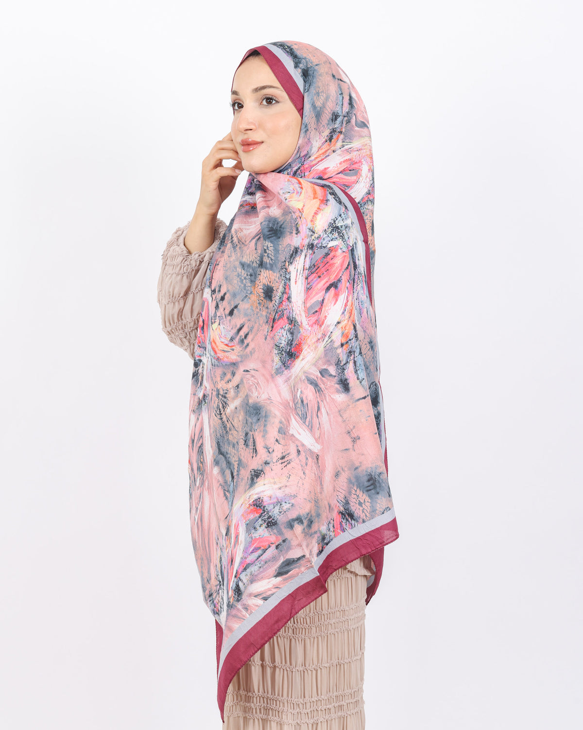 Soft Bambu Kraş Şal D049 Mürdüm