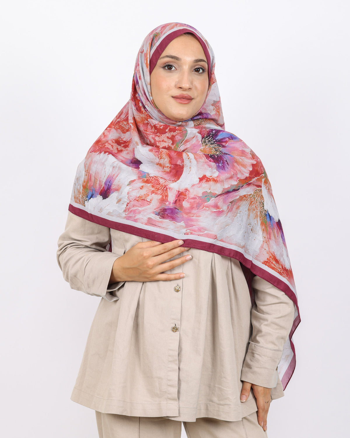 Soft Bambu Kraş Şal D044 Mürdüm