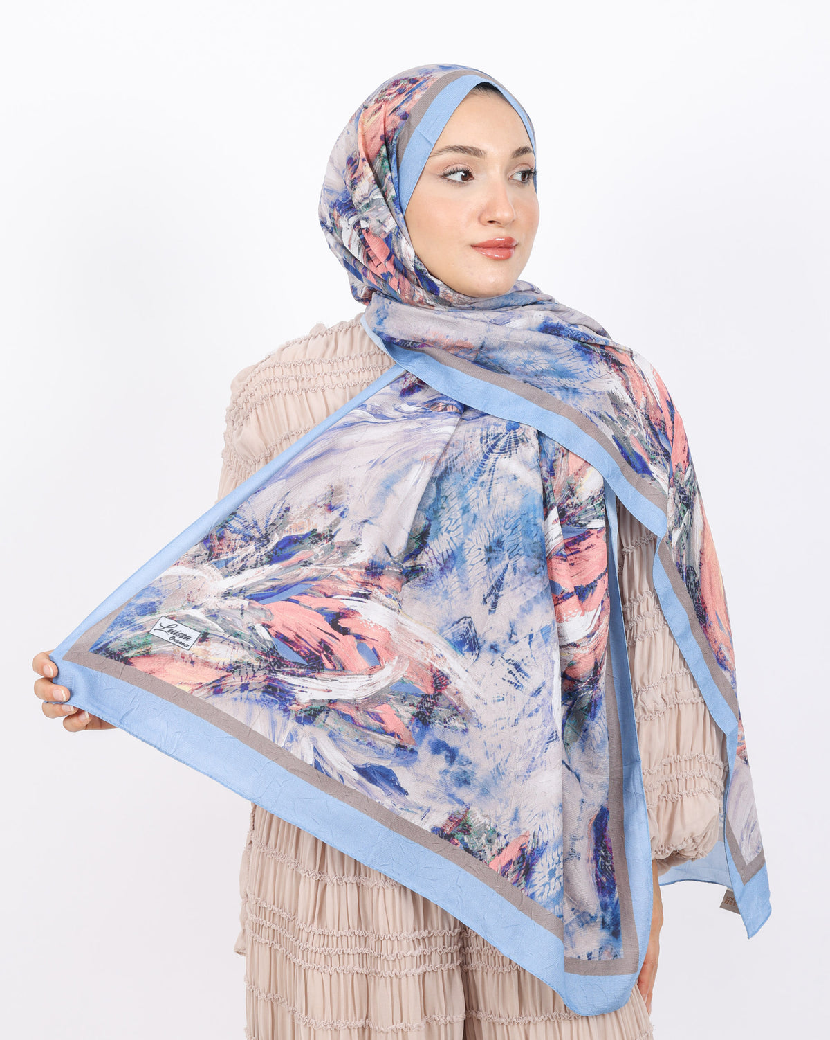 Soft Bambu Kraş Şal D049 Buz Mavisi