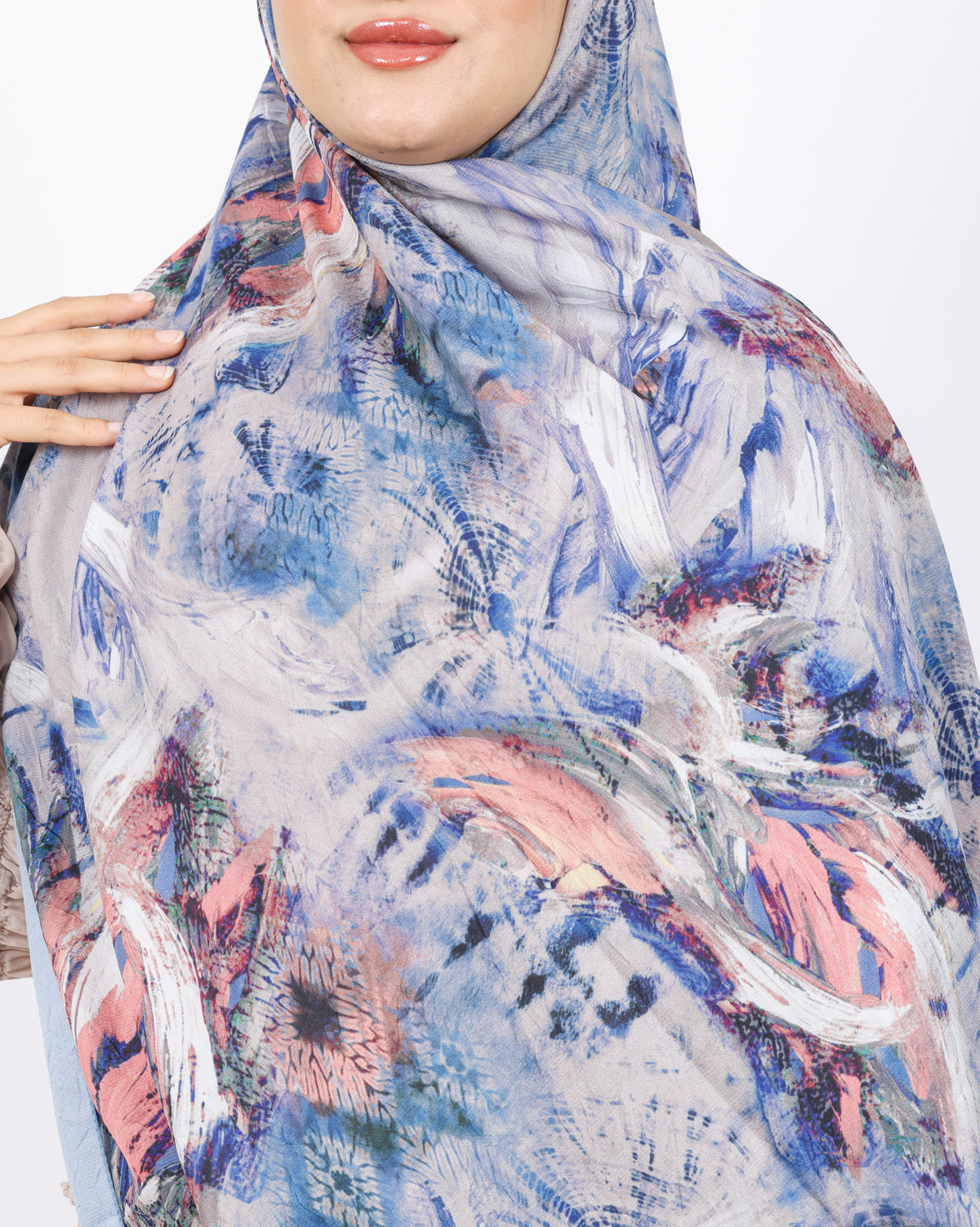 Soft Bambu Kraş Şal D049 Buz Mavisi