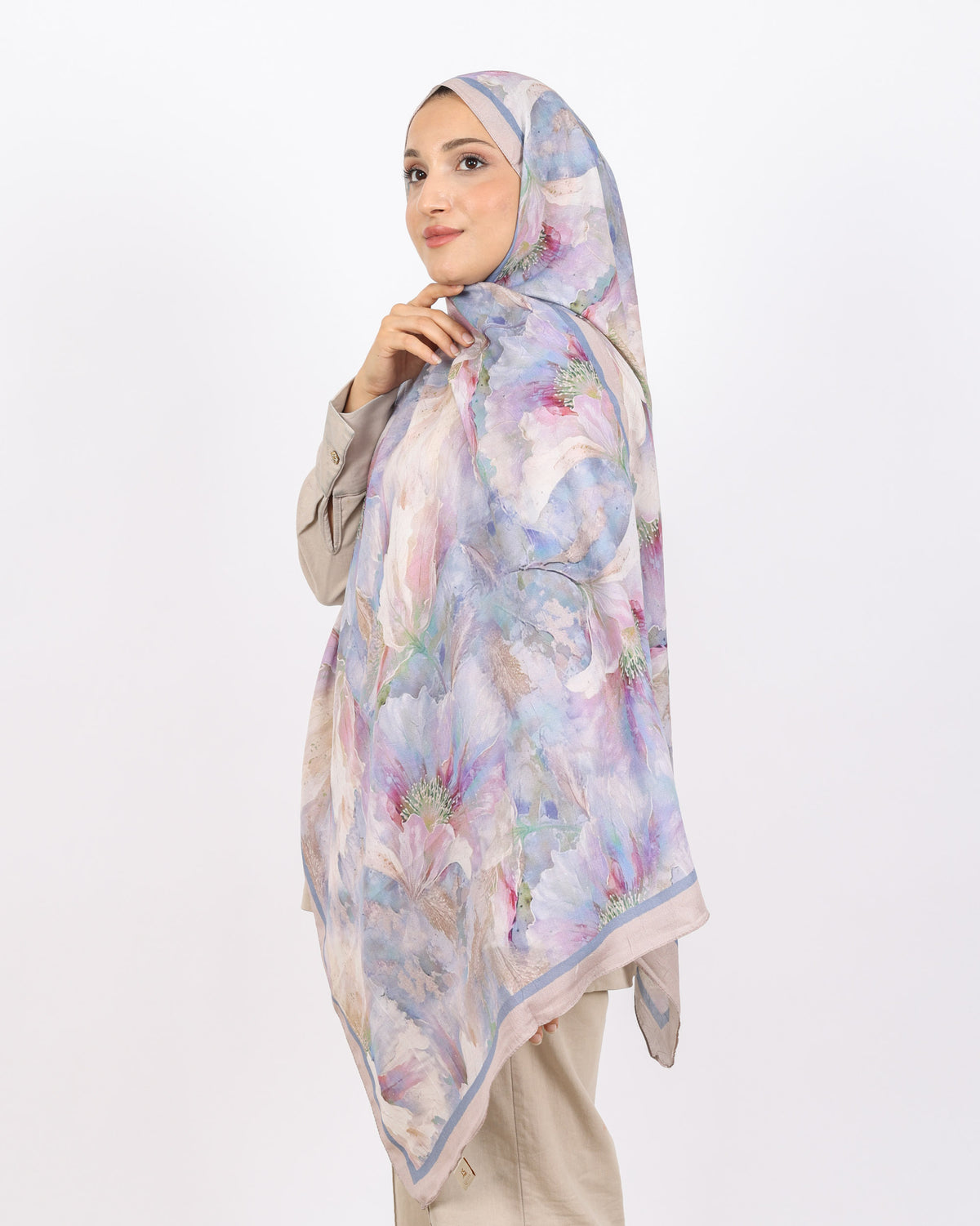 Soft Bambu Kraş Şal D044 Vizon