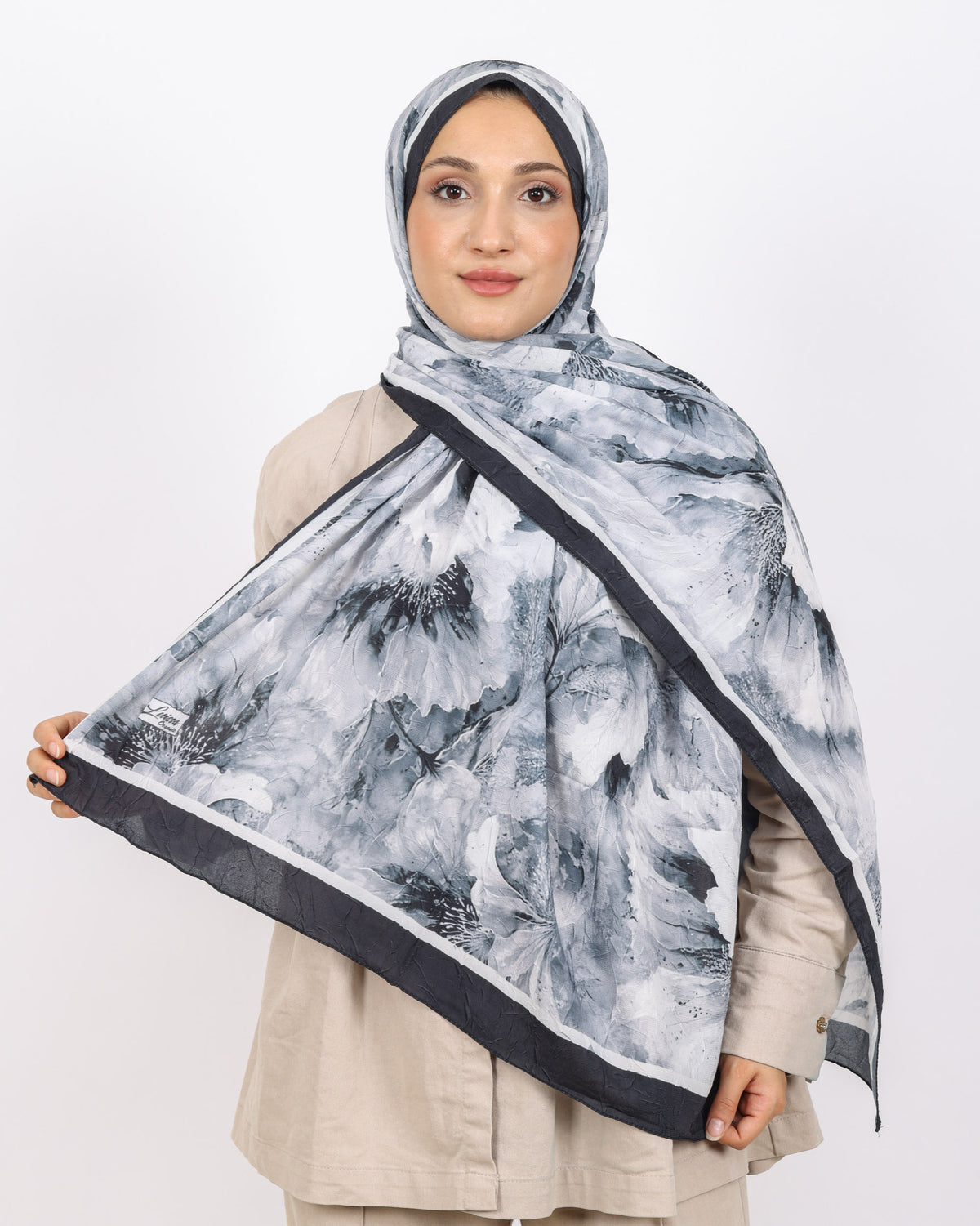 Soft Bambu Kraş Şal D044 Siyah-Beyaz
