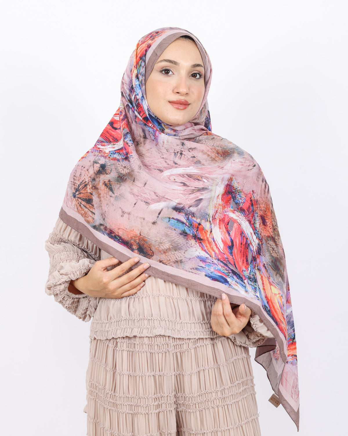 Soft Bambu Kraş Şal D049 Vizon