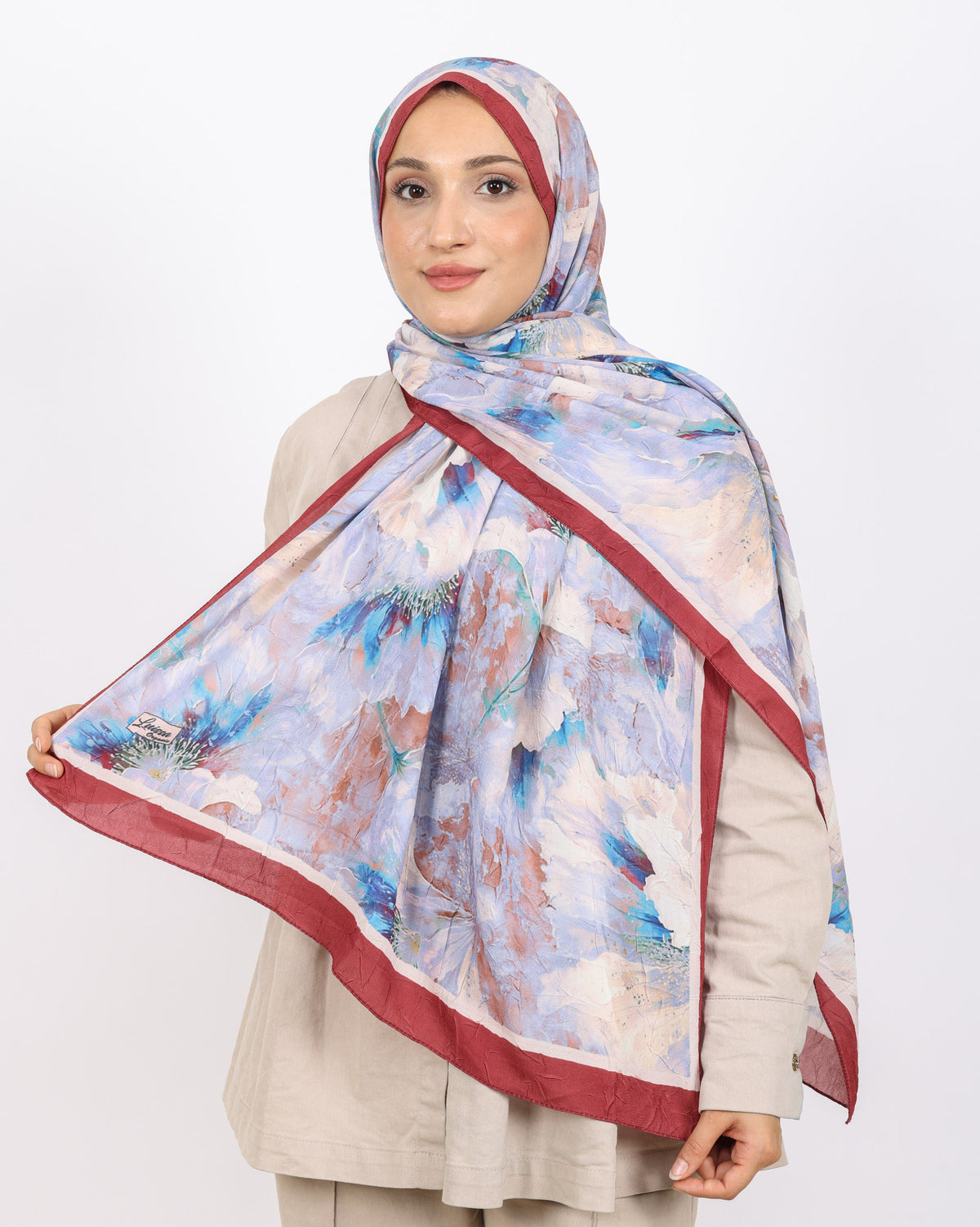 Soft Bambu Kraş Şal D044 Bordo