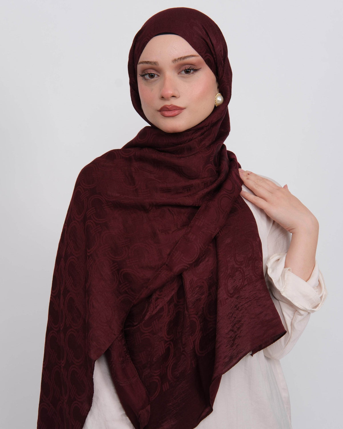 Ayrobin Jakar Şal Lisa D117 Bordo – önden görünüm
