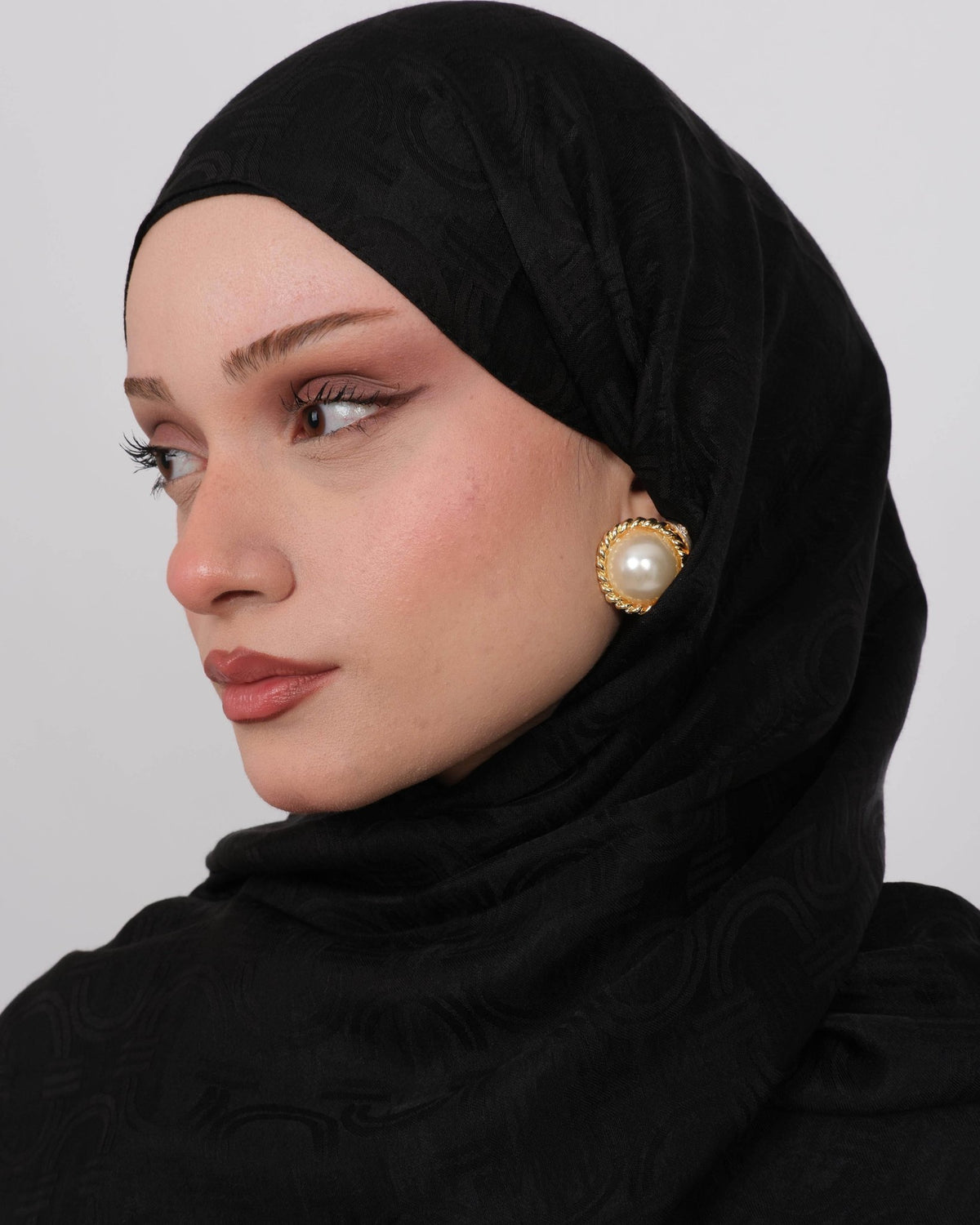 Ayrobin Jakar Şal Lisa D117 Siyah – yakın çekim desen detayı