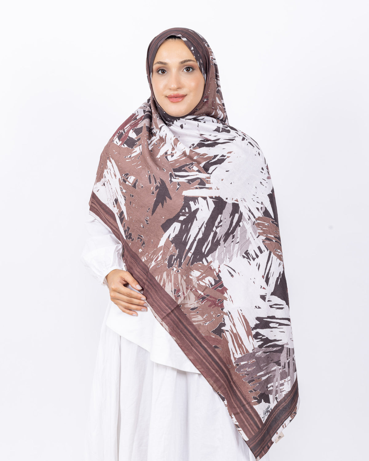 Mikro Bambu Kraş Şal D023 Kahverengi