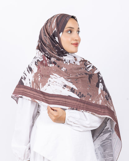 Mikro Bambu Kraş Şal D023 Kahverengi