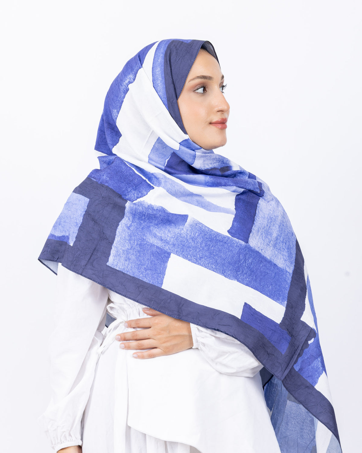 Mikro Bambu Kraş Şal D026 Lacivert