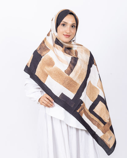 Mikro Bambu Kraş Şal D026 Siyah-Kahve