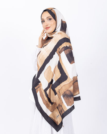 Mikro Bambu Kraş Şal D026 Siyah-Kahve