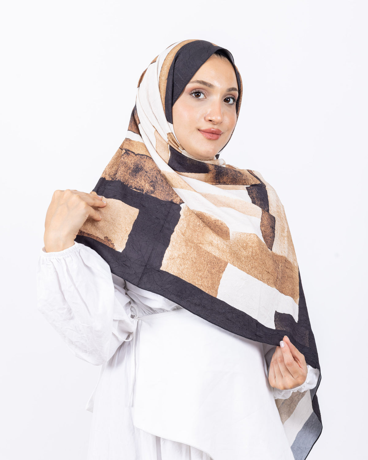 Mikro Bambu Kraş Şal D026 Siyah-Kahve