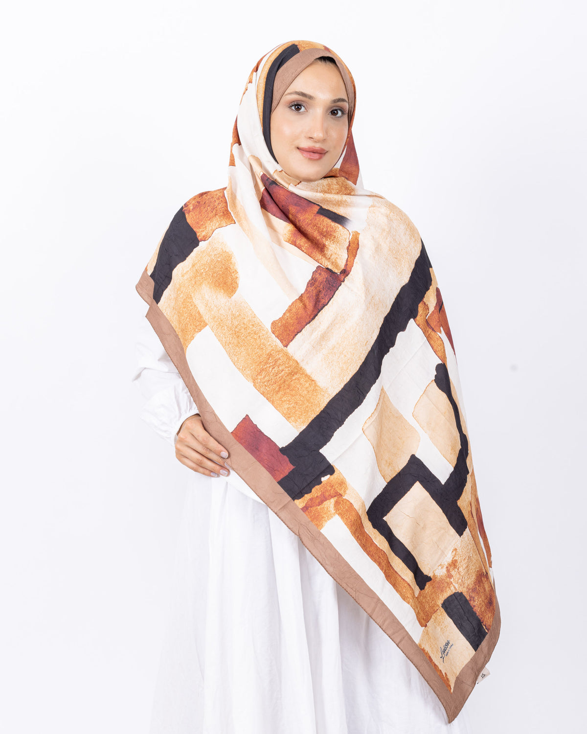 Mikro Bambu Kraş Şal D026 Sütlü-Kahve