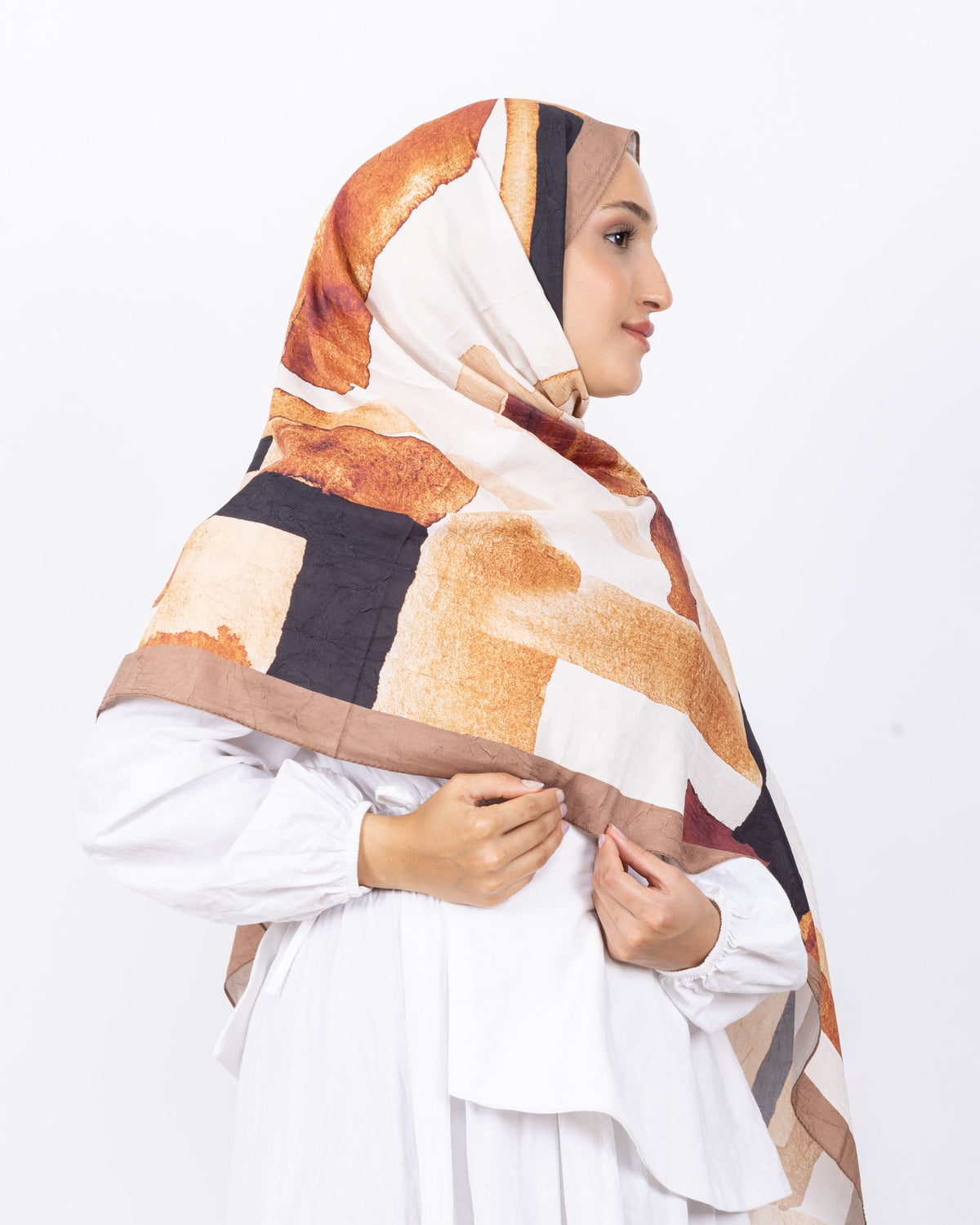 Mikro Bambu Kraş Şal D026 Sütlü-Kahve