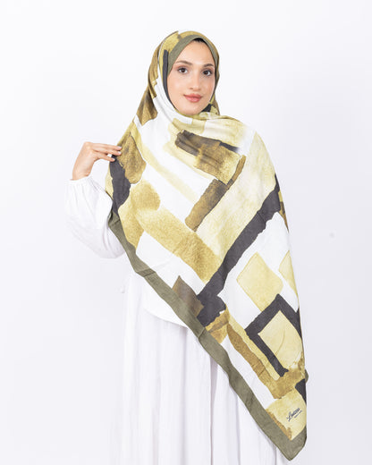 Mikro Bambu Kraş Şal D026 Haki Yeşili