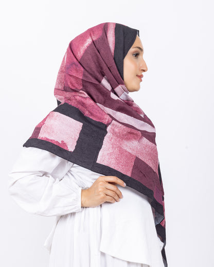 Mikro Bambu Kraş Şal D026 Siyah-Gül Kurusu
