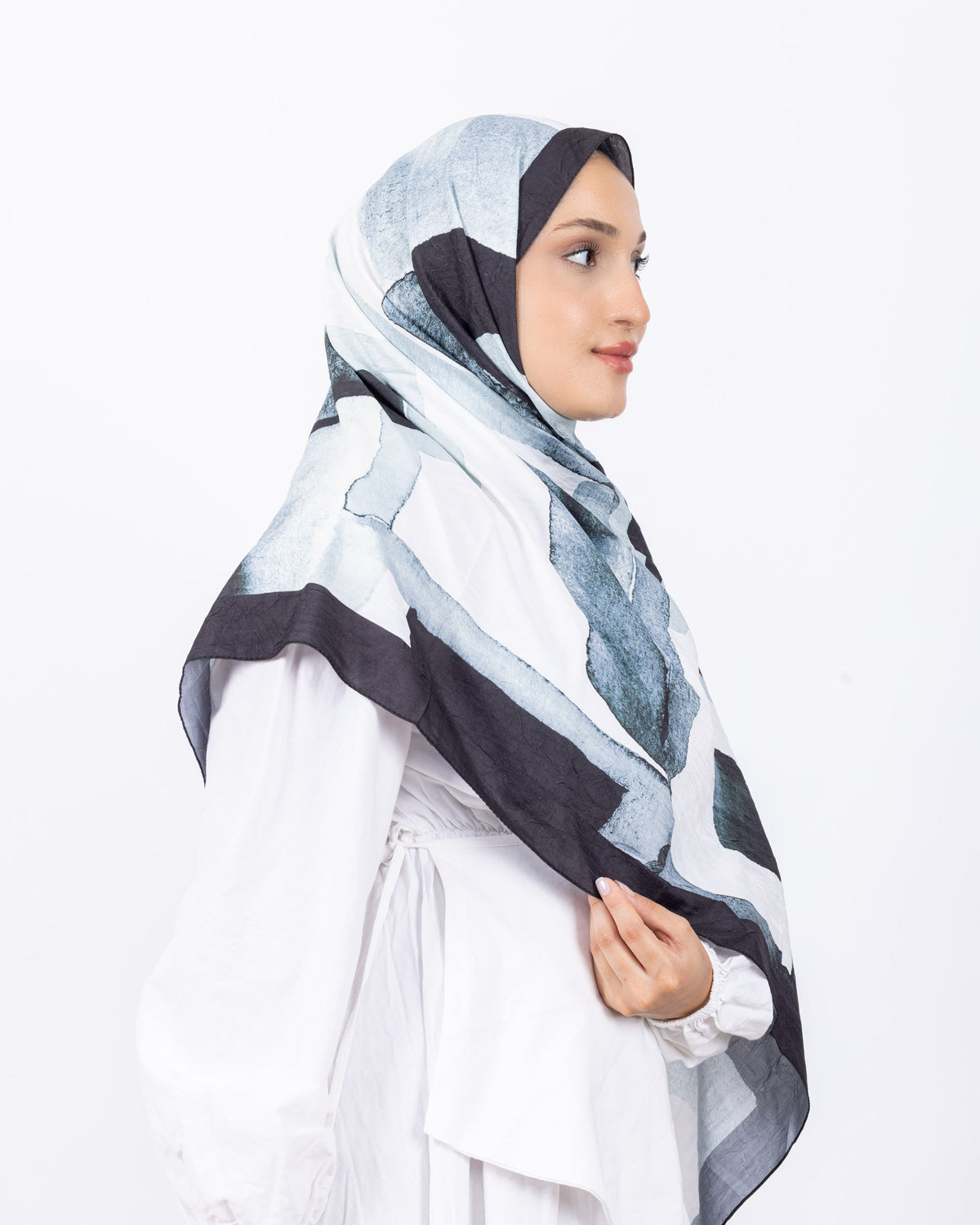 Mikro Bambu Kraş Şal D026 Siyah-Su Yeşili