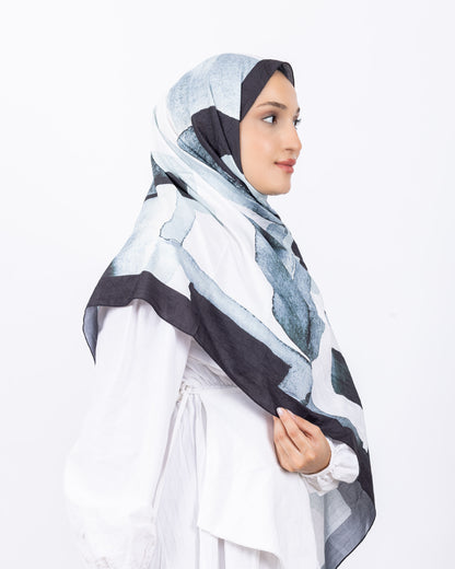 Mikro Bambu Kraş Şal D026 Siyah-Su Yeşili