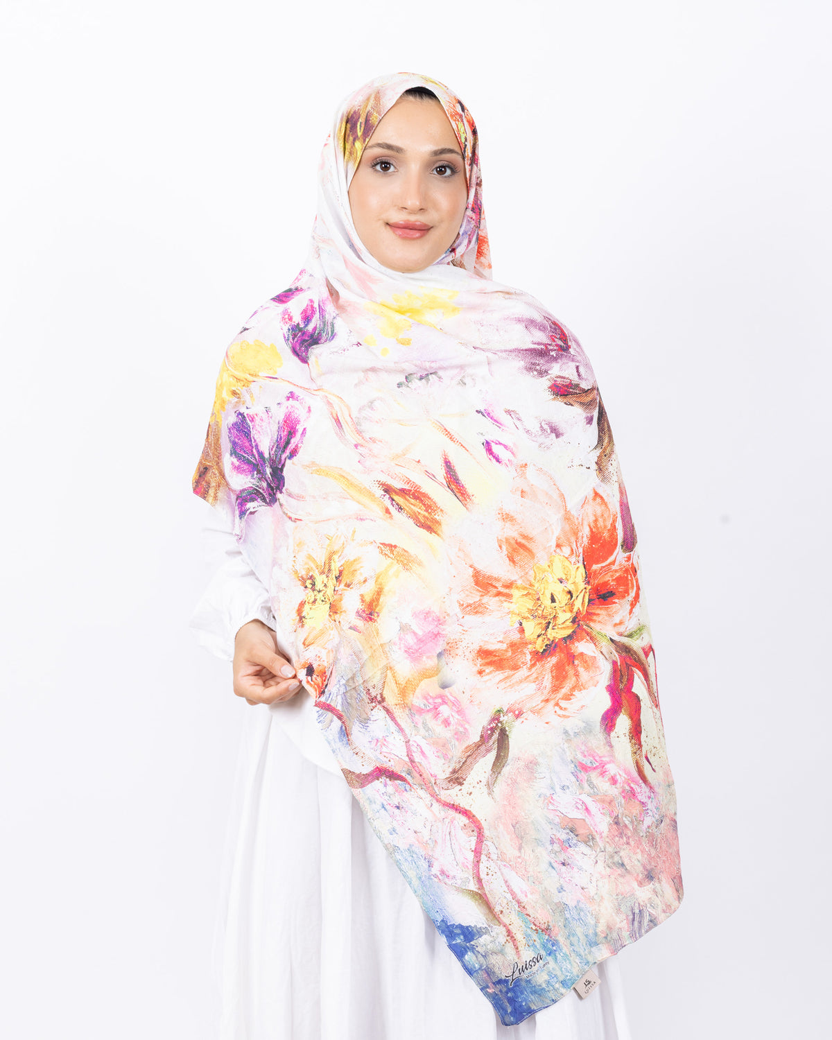 Mikro Bambu Kraş Şal D032 Fuşya-Sarı