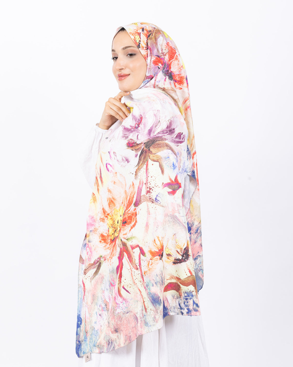 Mikro Bambu Kraş Şal D032 Fuşya-Sarı
