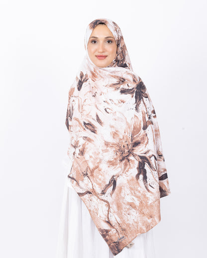 Mikro Bambu Kraş Şal D032 Kahverengi