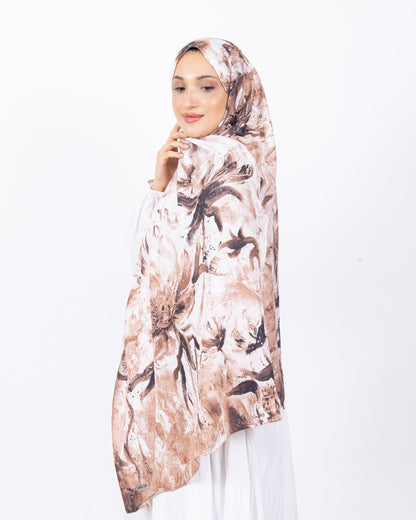 Mikro Bambu Kraş Şal D032 Kahverengi