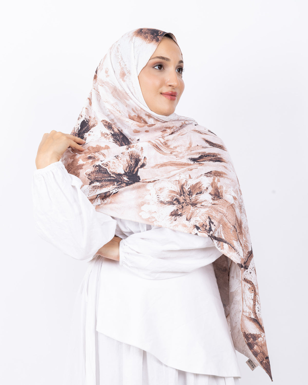 Mikro Bambu Kraş Şal D032 Kahverengi