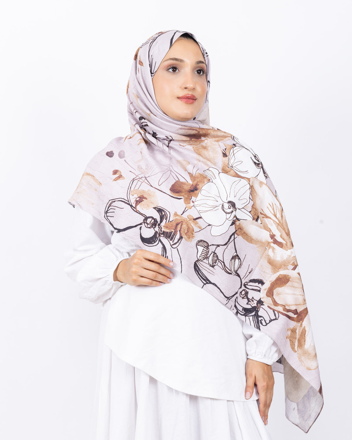 Mikro Bambu Kraş Şal D031 Vizon