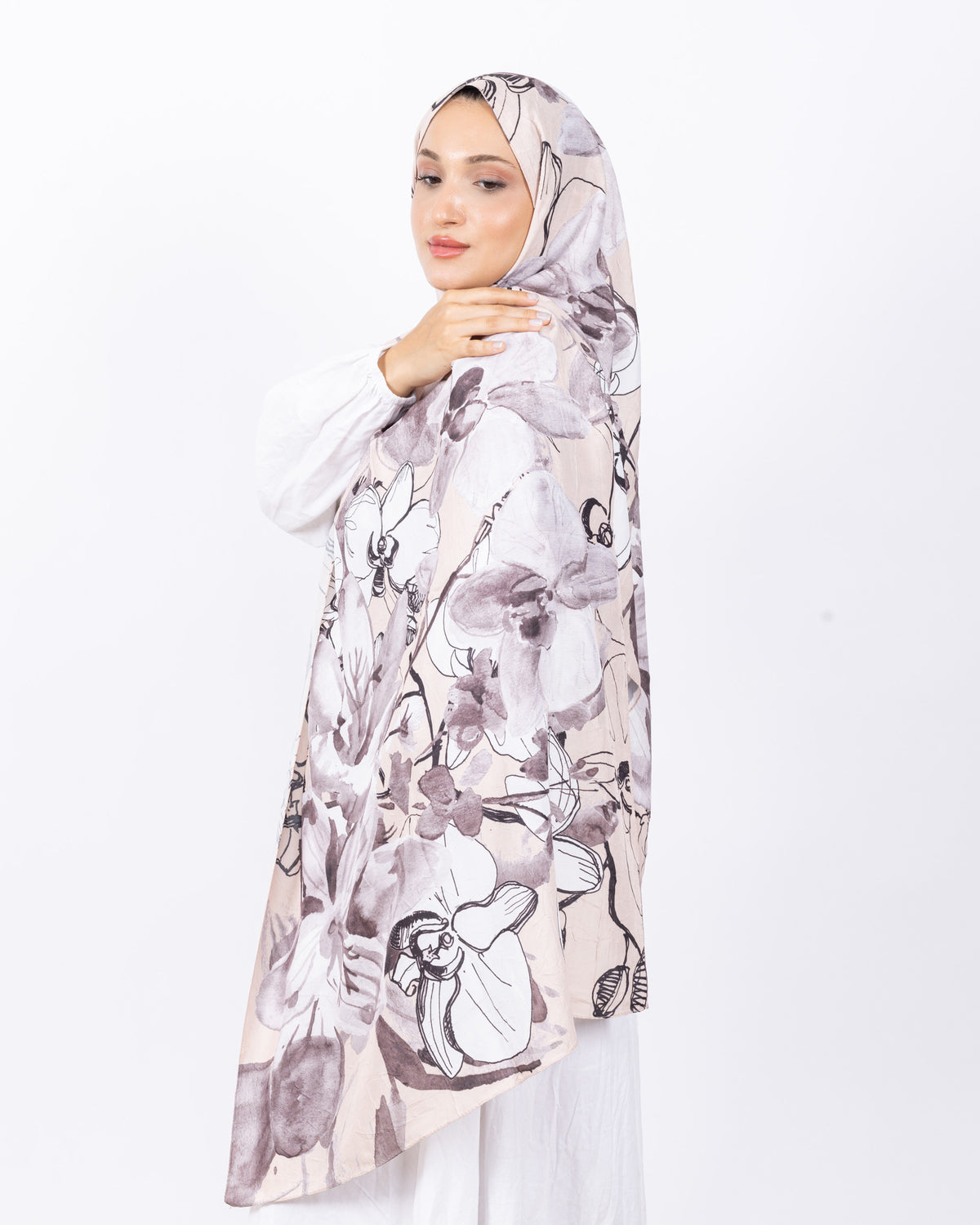 Mikro Bambu Kraş Şal D031 Bej