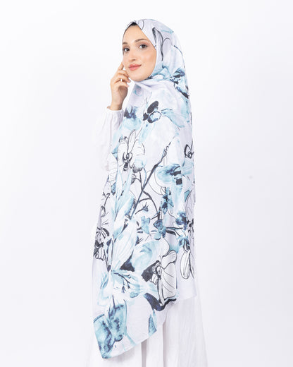 Mikro Bambu Kraş Şal D031 Beyaz Mint Yeşili