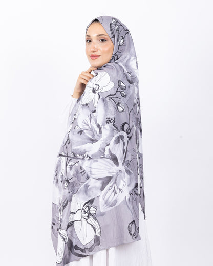 Mikro Bambu Kraş Şal D031 Vizon Beyaz