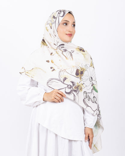Mikro Bambu Kraş Şal D031 Kahve Su Yeşili