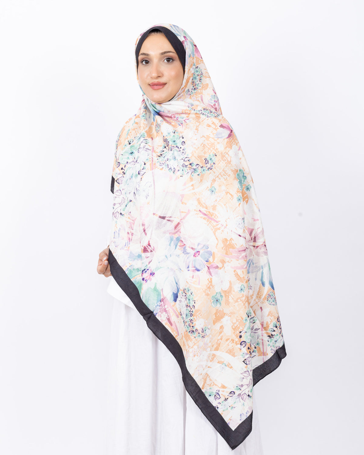 Mikro Bambu Kraş Şal D029 Siyah Mint Yeşili