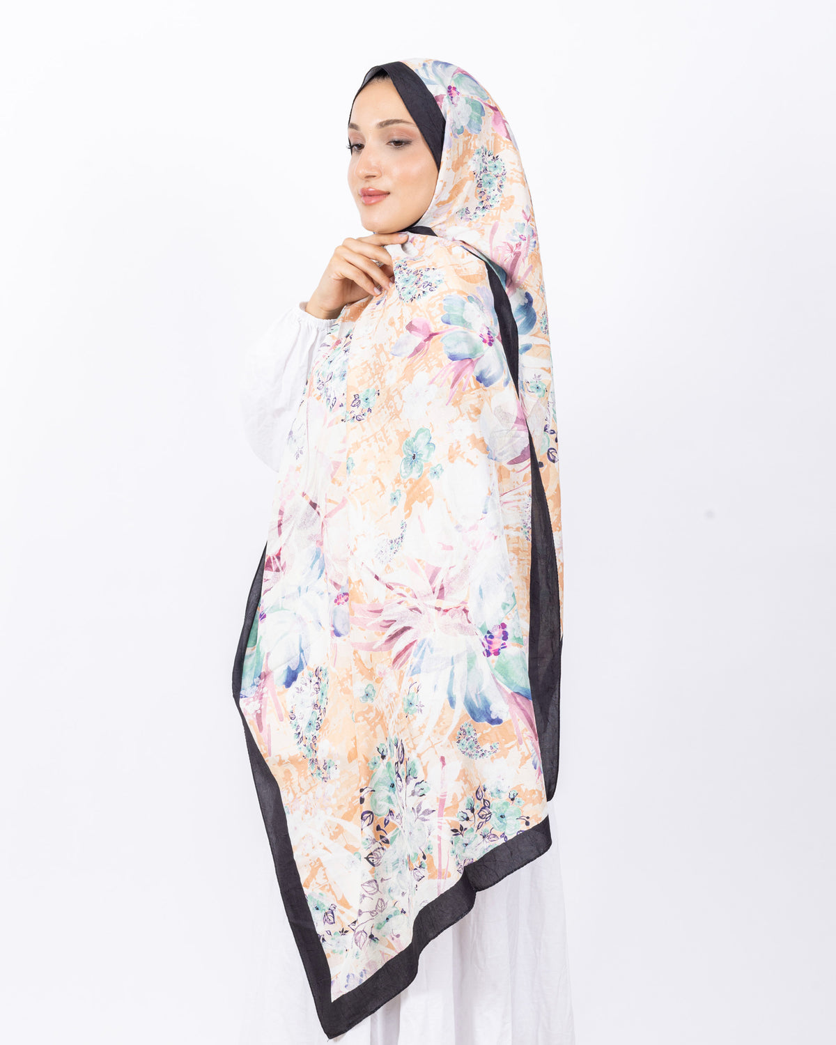 Mikro Bambu Kraş Şal D029 Siyah Mint Yeşili