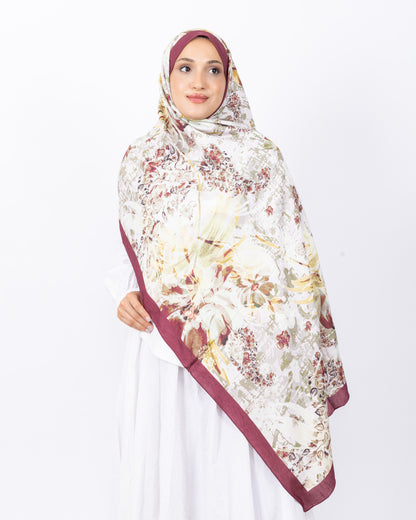 Mikro Bambu Kraş Şal D029 Bordo