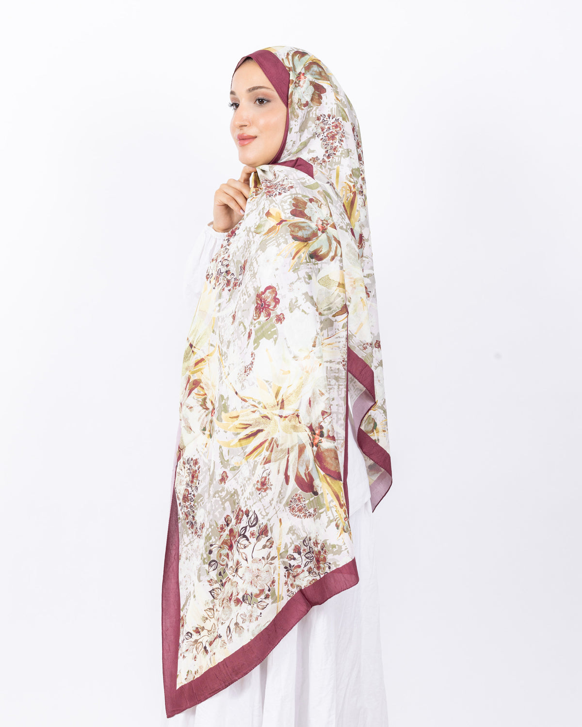 Mikro Bambu Kraş Şal D029 Bordo