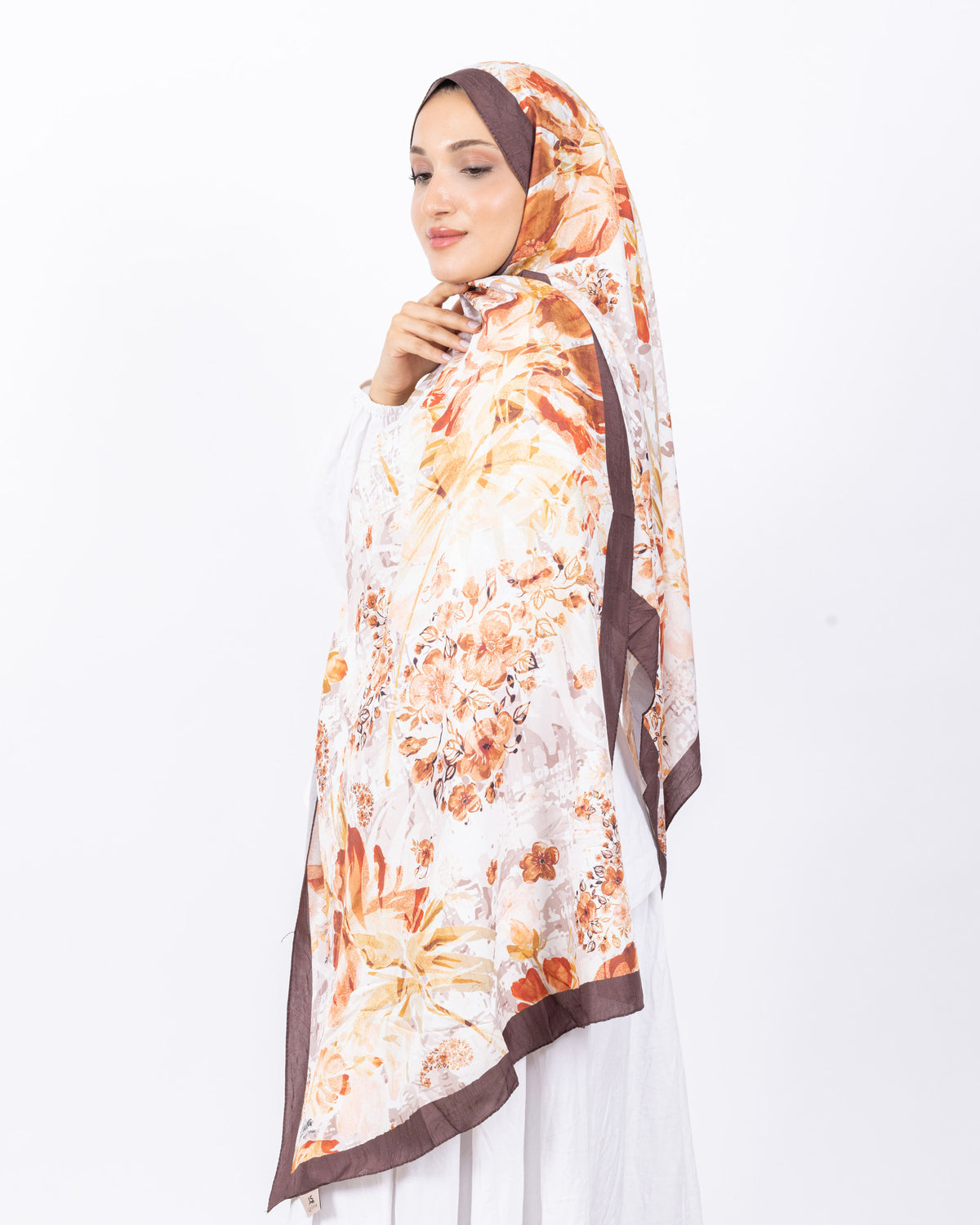 Mikro Bambu Kraş Şal D029 Kahverengi