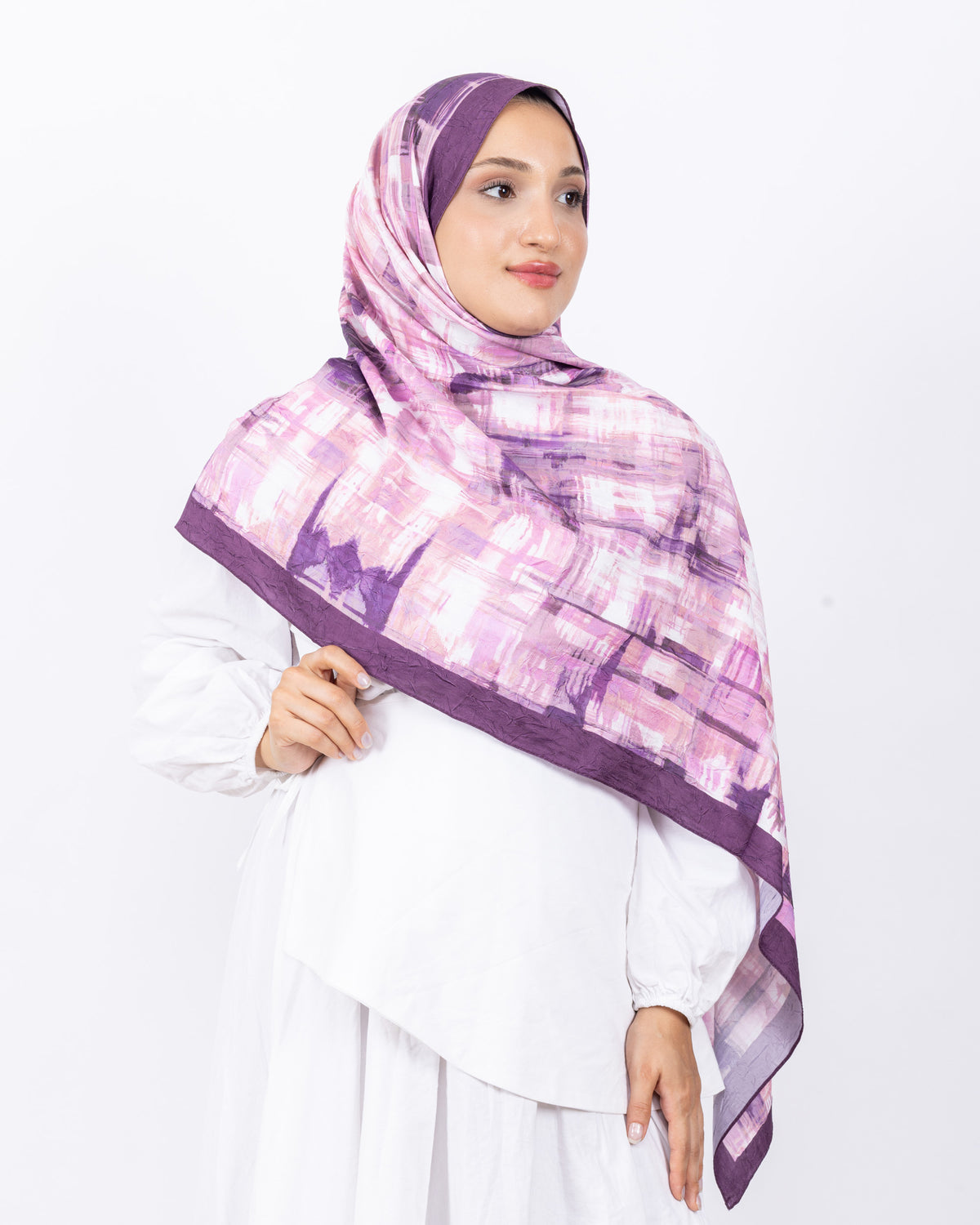 Mikro Bambu Kraş Şal D028 Mürdüm-Fuşya