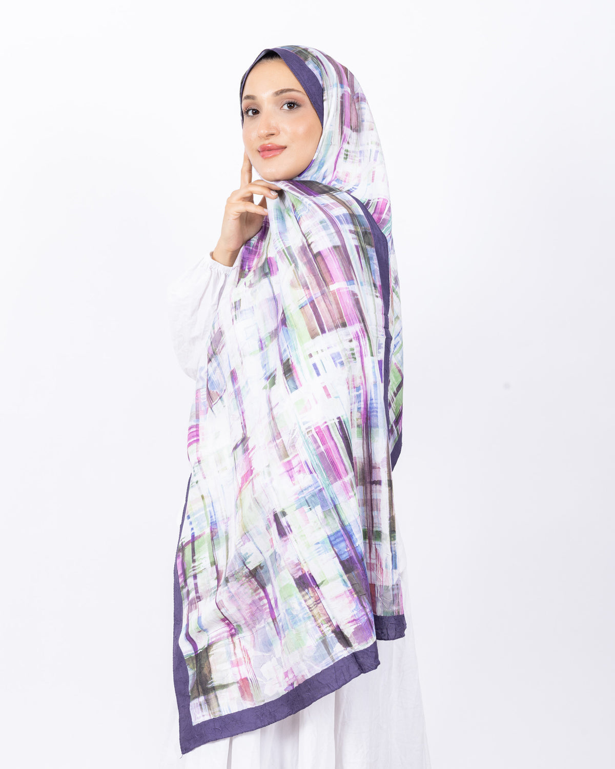Mikro Bambu Kraş Şal D028 Mor-Lila