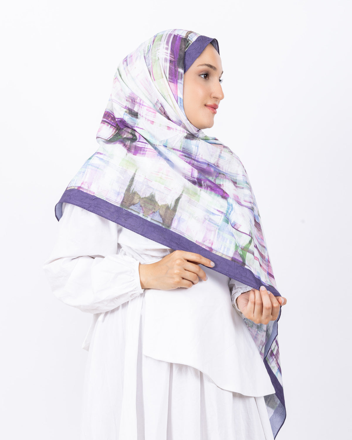 Mikro Bambu Kraş Şal D028 Mor-Lila