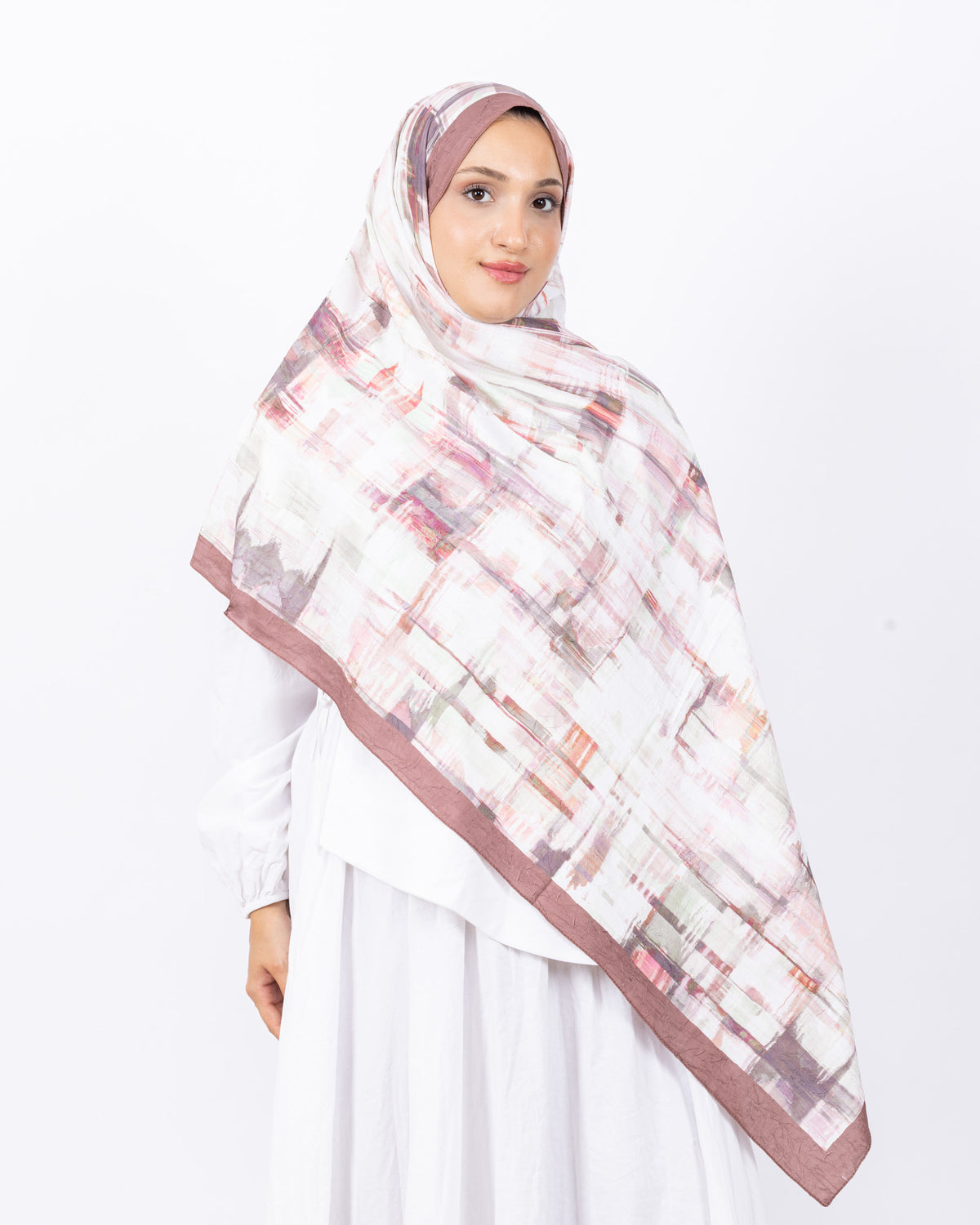 Mikro Bambu Kraş Şal D028 Sütlü Kahve
