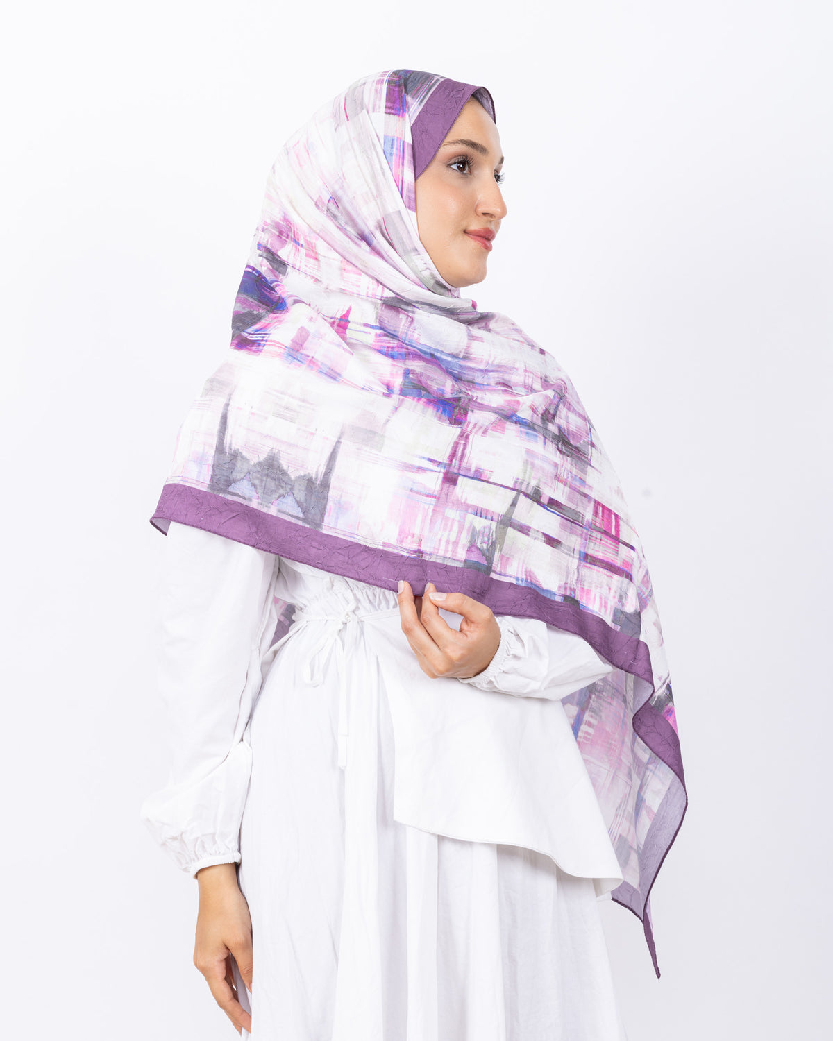 Mikro Bambu Kraş Şal D028 Mürdüm