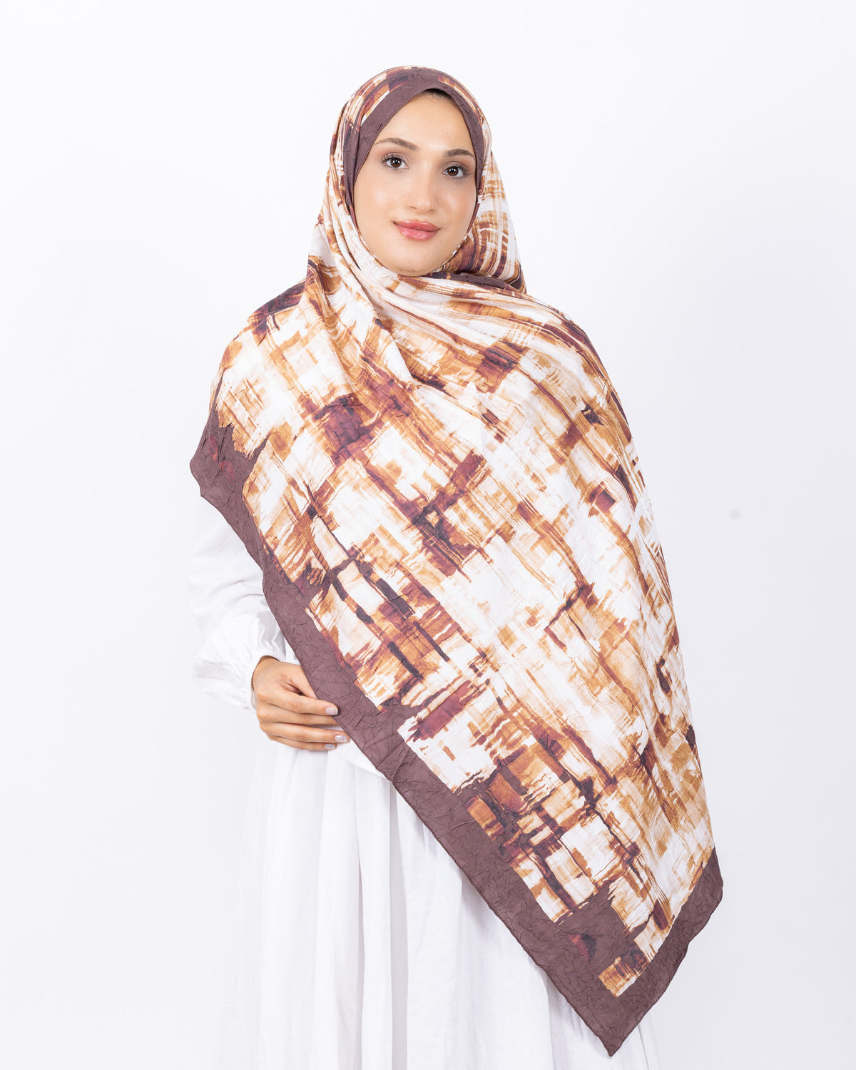Mikro Bambu Kraş Şal D028 Kahverengi