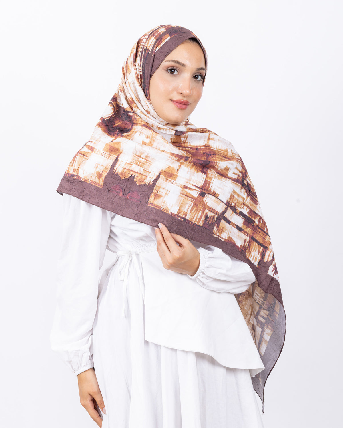 Mikro Bambu Kraş Şal D028 Kahverengi
