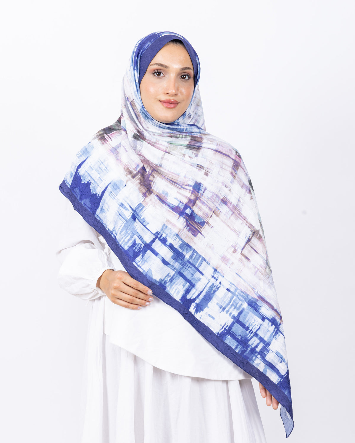 Mikro Bambu Kraş Şal D028 Lacivert