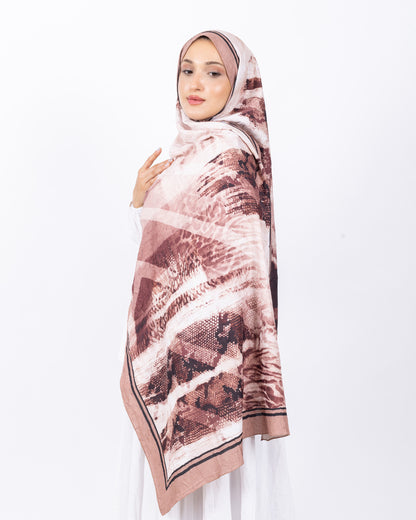 Mikro Bambu Kraş Şal D030 Sütlü Kahve